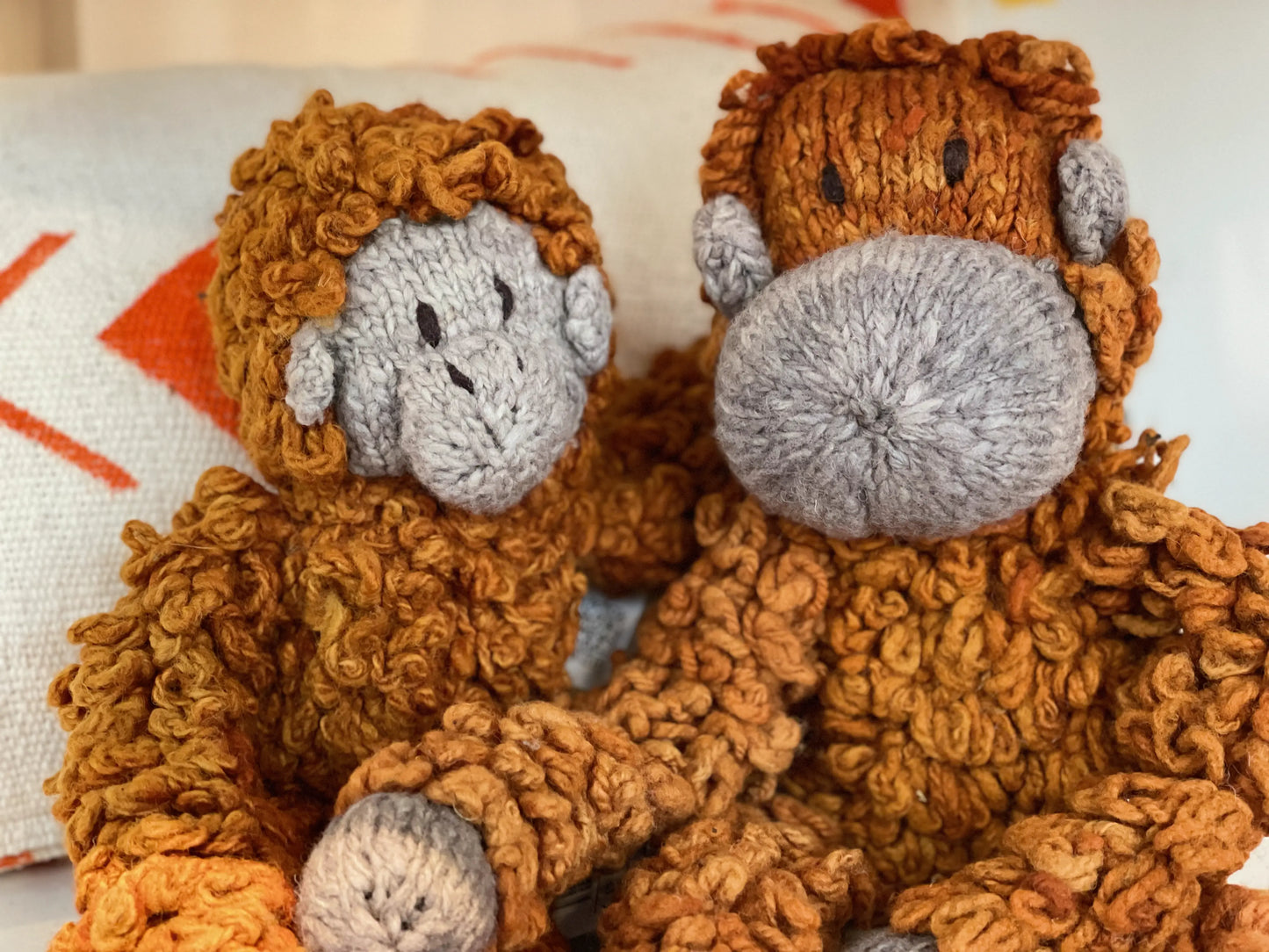 Peluche singe tamarin en laine bio éco-responsable - TAMY