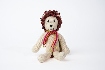 Doudou lion à longues pattes en coton bio certifié GOTS - fait main - HUGO - Studio Matongé