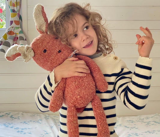 Peluche en laine bio faite main éco-responsable - lapin - SIMONE - Studio Matongé